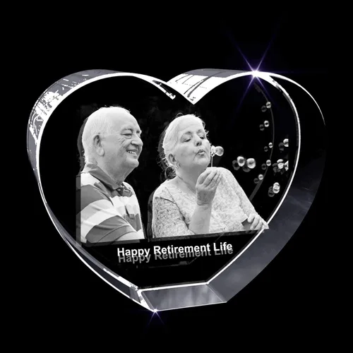 Vista 7 de Regalo personalizado con foto de cristal grabada en 3D (rectángulo pequeño (3 x 2 x 2 pulgadas)