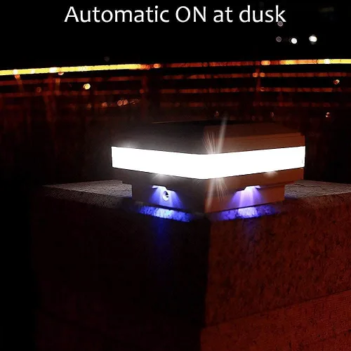 Vista 7 de Sumaote Luz solar para poste de poste, luz solar LED impermeable para exteriores para postes de madera de 4 x 4, 5 x 5, 6 x 6, luces de valla