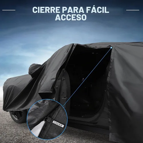 Vista 6 de X AUTOHAUX Funda de coche para Mini Cooper 2DR 2002-2021 210D-PU para exteriores, cubierta completa para todo tipo de clima, con cremallera
