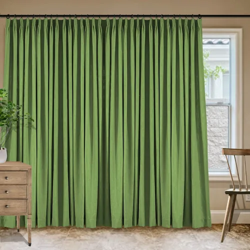 Vista 158 de Frelement Cortinas plisadas de lino de algodón de 100 pulgadas de ancho y 102 pulgadas de largo, cortinas con reducción de ruido para sala