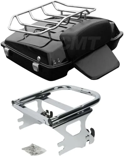 Vista 10 de TCMT Juego de maletero picado de 10.7 pulgadas para Harley Touring 1997-2013 Road King Road Glide Street Glide Electra Glide Pack