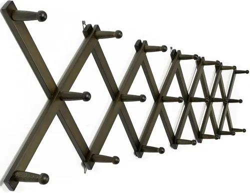 Vista 22 de WEBI Perchero de Pared Acordeón, Perchero de Sombreros de Madera Expandible para Perchero de Abrigos Montado en Pared, Soporte de Ganchos Acordeón