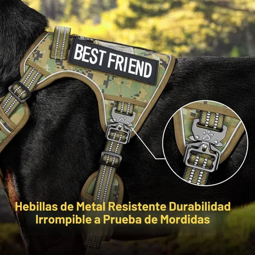 Vista 3 de PawsPassion Arnés para perro sin tirones para perro mediano y grande, arnés táctico ajustable resistente, chaleco de servicio Voyager con mango