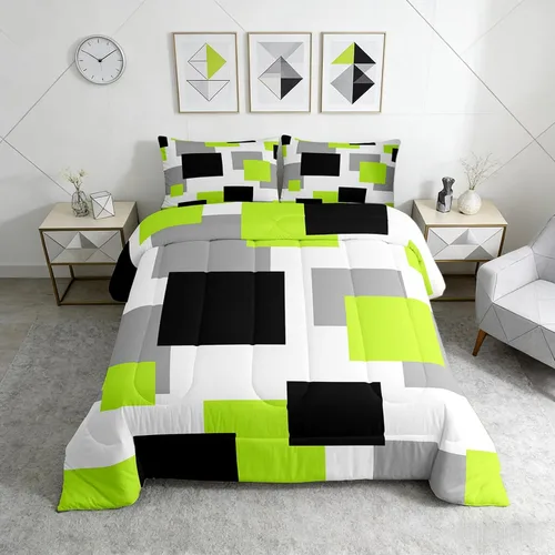 Vista 13 de Castle Fairy Juego de edredón con estampado azteca occidental, juego de ropa de cama geométrica a rayas marrones para niños y adolescentes