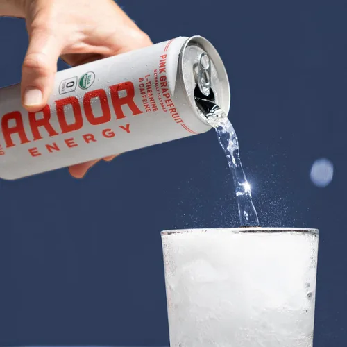 Vista 7 de ARDOR ENERGY - Agua con gas con 100 mg de cafeína natural y 200 mg de L-teanina de té verde orgánico para una energía suave y concentración, bebida