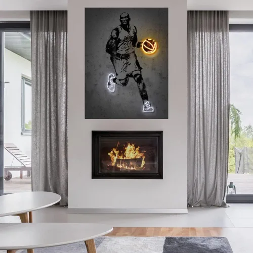 Vista 5 de Fine Art Canvas Kobe - Lienzo impreso por el artista Octavian Mielu para sala de estar, dormitorio, baño, cocina, oficina, bar, comedor y habitación