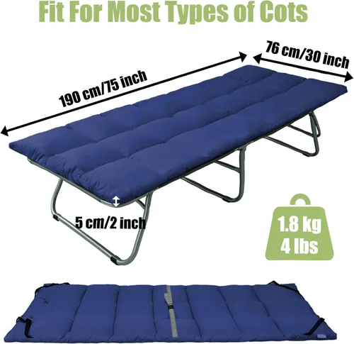Vista 5 de Tuphen Protector de colchón de cuna para camping, cubrecolchón de cuna, colchón de campamento, almohadilla para dormir de 75 x 30 pulgadas