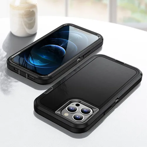 Vista 7 de Funda para iPhone 12 Pro Max para hombres, híbrida a prueba de caídas resistente, resistente, a prueba de golpes, ajuste delgado, funda protectora