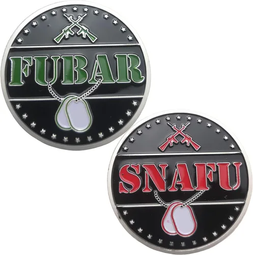 Vista 7 de Toma de decisiones Moneda Flipping Coin FUBAR Snafu Challenge (dorado)