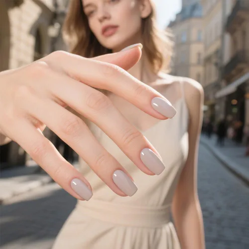 Vista 7 de Uñas postizas a presión de almendra, uñas postizas medianas con diseños de estampado francés de lámina dorada 3D, pegamento dorado Starlight en uñas