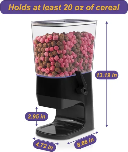Vista 6 de Dispensador de cereales para encimera, 1 paquete, dispensador de alimentos secos, organizador de aperitivos, recipientes delgados de almacenamiento