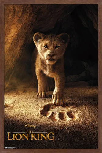 Vista 19 de Trends International Disney The Lion King - Póster de pared de Simba de una hoja, 14.725 x 22.375 pulgadas, versión enmarcada de madera de granero