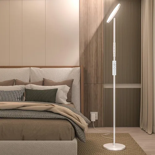 Vista 7 de Yikuneng Lámpara de pie súper brillante para sala de estar, lámpara de pie LED regulable continua con control remoto y táctil, lámpara torchiere