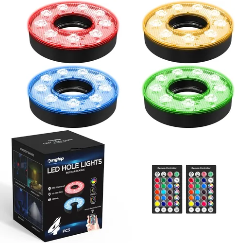 Vista 10 de KINGTOP Luz de hoyo de golf LED recargable - Impermeable, lente de iluminación enfocada, control remoto, perfecta para práctica nocturna de golf