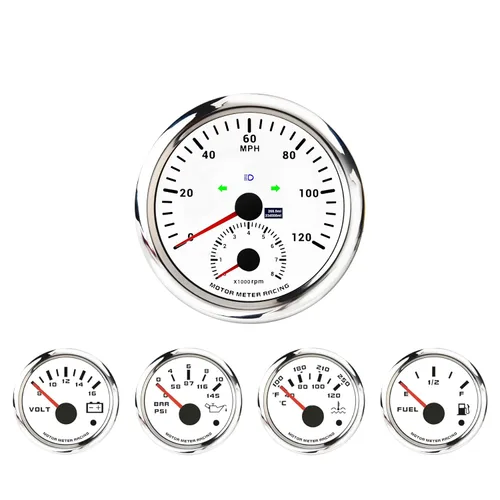 Vista 19 de MOTOR METER RACING - Juego de medidores para motores clásicos (juego de 6 medidores)