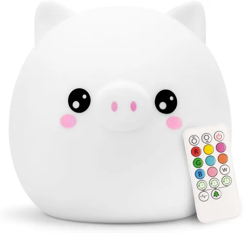 Vista 11 de Lumipets Pepper The Puppy Dog - Luz nocturna de silicona blanda para niños Bonita luz nocturna con control remoto y control táctil