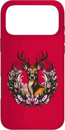 Vista 20 de Arkansas Deer with Antlers and Apple Blossom Tattoo Art Case for iPhone 17
