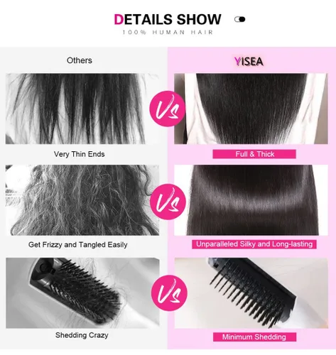 Vista 5 de Paquetes de Ondas Corporales con Cierre para Mujeres Negras (10 12 14+10) 100% Cabello Humano Brasileño de Ondas Corporales Sin Procesar 3 Paquetes