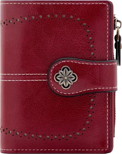 Vista 8 de defway Cartera pequeña para tarjetas para mujer, cartera para mujer con soporte para tarjetas de bloqueo RFID, bolso pequeño compacto para mujer, 16