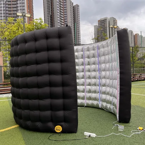 Vista 5 de Cabina de fotos inflable 360 con 24 piezas de tubo de luz LED y ventilador de aire para cabina de fotos telón de fondo para fiesta, boda, cumpleaños