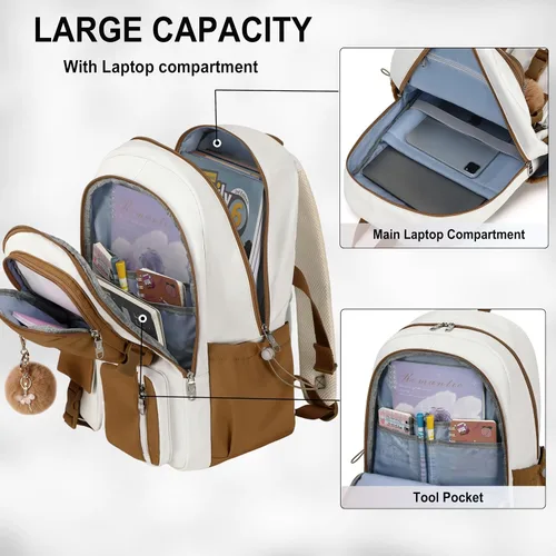 Vista 2 de Mochila para portátil de 15.6 pulgadas, mochila escolar para niños, mochilas universitarias, mochila de viaje, mochilas grandes para adolescentes