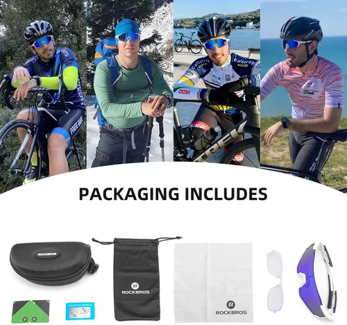 Vista 6 de ROCKBROS Polarized Sunglasses for Men Women UV400 Protection Cycling Bike Glasses TAC Lightweight Frame Driving Fishing