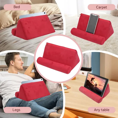 Vista 8 de Cyrank Soporte de almohada para tableta de múltiples ángulos, soporte suave para tableta, soporte para escritorio de regazo, cama, cómoda visión