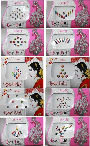 Vista 2 de IS4A Paquete de 10 calcomanías Bindi para mujer, joyería Bindi para la frente, Indian Bindi, joyas faciales multicolor