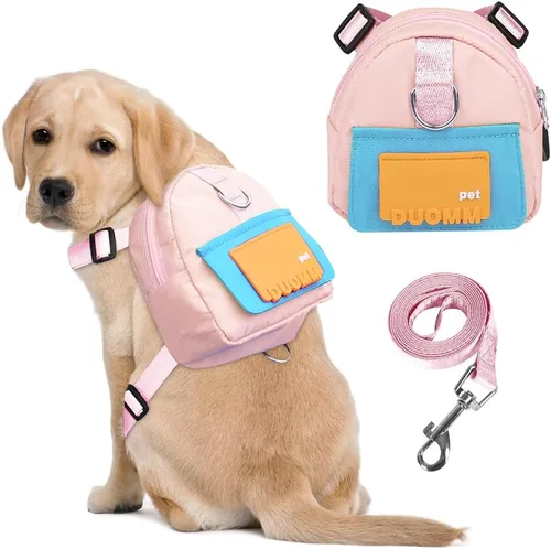 Vista 10 de Mochila para Perros para Perros Pequeños para Usar, Lindo Arnés para Mascotas Cachorros Mochilas con Correa Ajustable Bolsa Autotransportadora