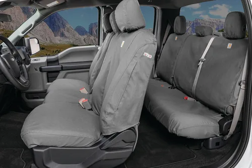 Vista 6 de Covercraft Polycotton SeatSaver Fundas para Asientos Personalizadas Compatible con Ford F-150 2019-2020, Ford F-250/F-350/F-450/F-550 2019-2022