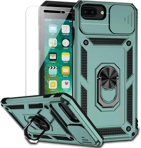Vista 12 de M MAIKEZI Funda para iPhone 8 Plus, para iPhone 7 Plus, con cubierta para lente de cámara, protector de pantalla HD, protección contra caídas