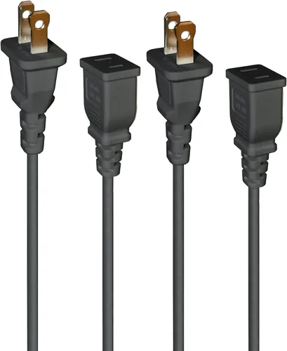 Vista 3 de Right Angel - Cable de extensión delgado negro de 4 pies 5A 125V