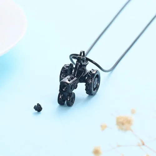 Vista 38 de Imrsanl Joyería de cremación para cenizas, motocicleta, automóvil pequeño, collar de urna de tractor para cenizas para hombres, recuerdo