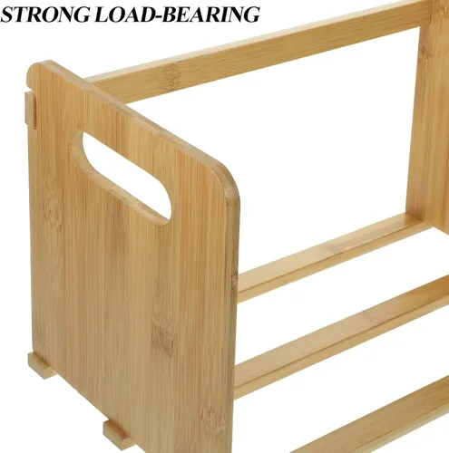 Vista 7 de LIFKOME Estantería de discos para libros, soporte de almacenamiento de libros, estantería de madera de mesa, álbumes de discos de vinilo