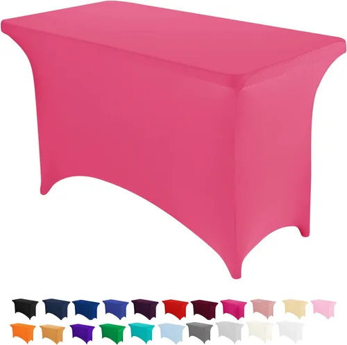Vista 10 de Peomeise - Funda de mesa de elastano de 4 pies, mantel rectangular elástico de elastano (verde manzana, 4 pies)