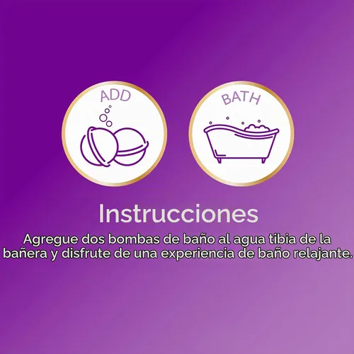 Vista 3 de Calgon Bath Fizzies, Lavanda y Miel, 8 piezas