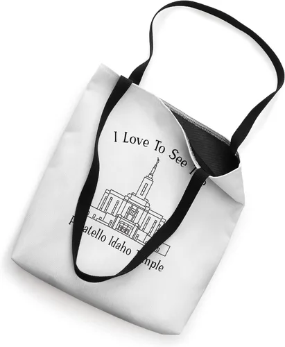 Vista 2 de Pocatello ID Temple, I love to see my temple, Happy Tote Bag