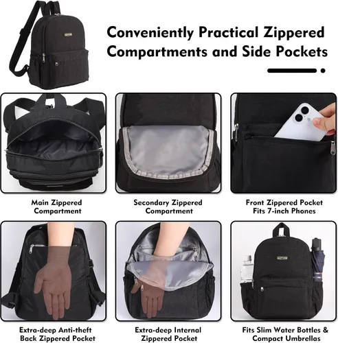 Vista 4 de AOTIAN - Mochila ligera y pequeña para senderismo para mujeres - Mochila de día resistente al agua y duradera para viajes, camping y aventuras al