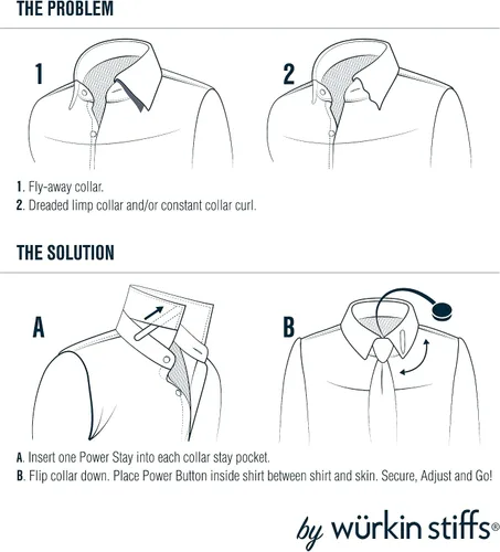 Vista 4 de Magnetic Collar Stays by Würkin Stiffs As Seen on Shark Tank Includes 1 Pair of Power Stays with Storage Case