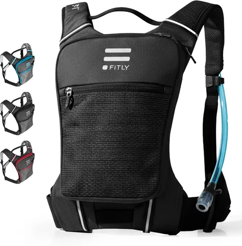 Vista 9 de FITLY Minimalist Running Pack - Running Backpack Phone Holder, Storage, Thoracic Belt - Carry Personal Items - Running Gear for Men & Women