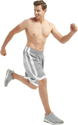 Vista 10 de TopTie Pantalones cortos de baloncesto de malla de 7 pulgadas con bolsillos para hombre, pantalones cortos deportivos activos de 2 tonos, pantalones
