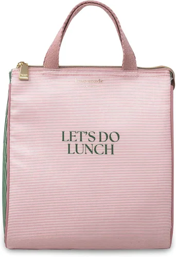 Vista 9 de Kate Spade New York Bolsa de Almuerzo Portátil Suave Refrigeradora, Bolso Térmico con Forro Interior Aislante Plateado y Bolsillo de Almacenamiento