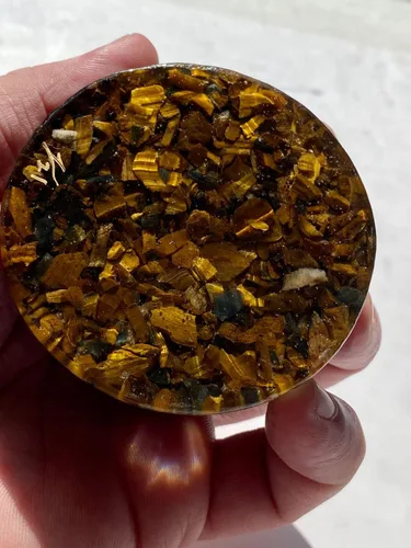 Vista 4 de Tiger's Eye Crystal Tower Buster Orgone Generator Energy Accumulator PERFECT GIFTING TOOL!!!! Made using Advance Harmonics Orgonite Many Beautiful
