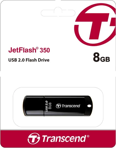 Vista 2 de Transcend JetFlash 350 - Unidad de memoria USB 2.0 de 8 GB, tipo A, memoria externa de almacenamiento de datos compatible