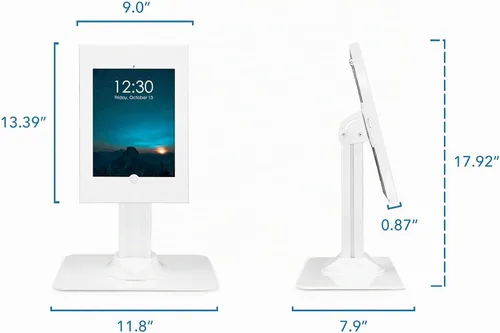 Vista 7 de Mount-It! Quiosco antirrobo para tableta, gabinete de tableta de encimera con bloqueo con base independiente, carcasa universal para iPads Gen 7, 8