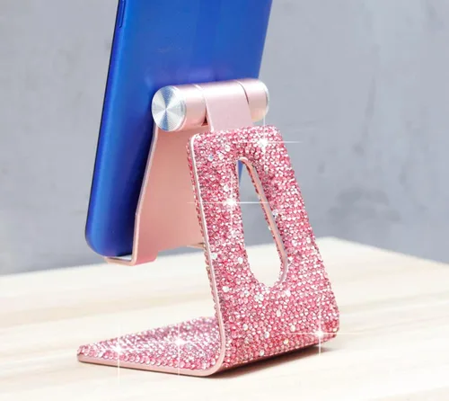 Vista 2 de SZ Bling - Soporte ajustable para teléfono celular, soporte para teléfono para escritorio, soporte de escritorio compatible con iPhone, iPad