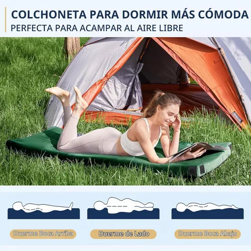 Vista 5 de HomeMate CertiPUR-US - Colchón de espuma viscoelástica para campamento, portátil, enrollable para adultos, colchoneta para dormir, colchoneta