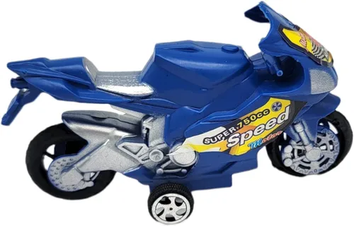 Vista 7 de AMERICAN WIT Paquete de 12 motos de tracción (4,25 pulgadas) 12 bicicletas, varios colores: rojo, negro y azul. Plástico