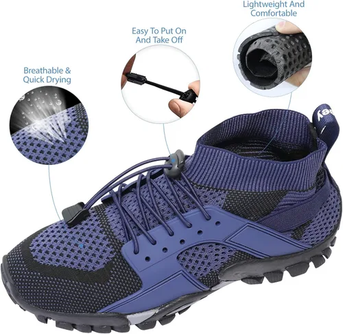 Vista 2 de Mens Womens Water Hiking Shoes Trail Running Shoes High Top Slip Resistant Swim Wading Shoes Barefoot Aqua for Beach Sailing Orthopedic Walking