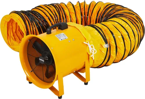 Vista 9 de Ventilador de aire de 12 pulgadas, ventilador de escape industrial resistente de 3500 CFM con conducto flexible de 32.8 pies, ventilador de escape